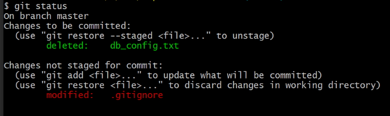 git rm --cached message